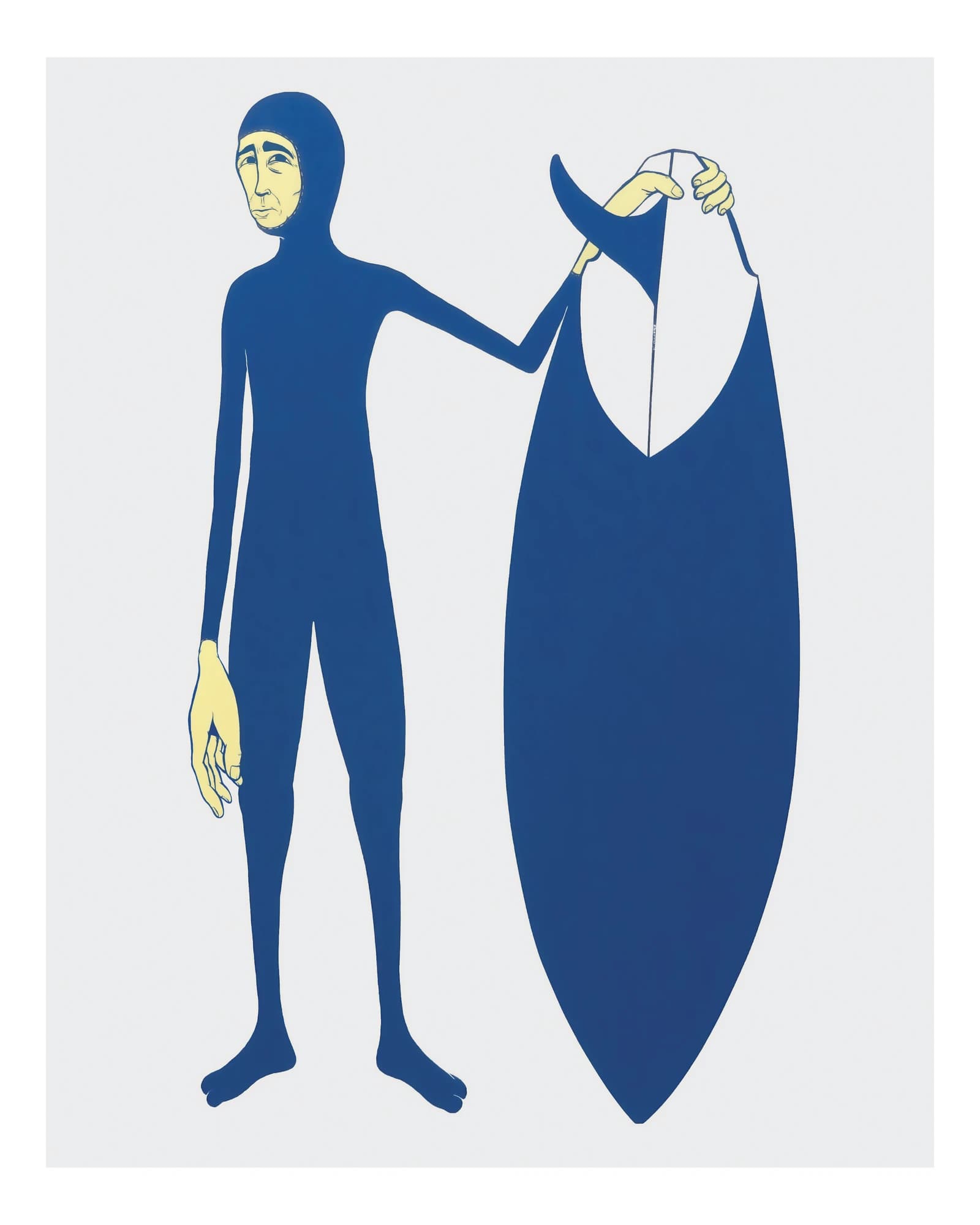 Blue Man surf art print