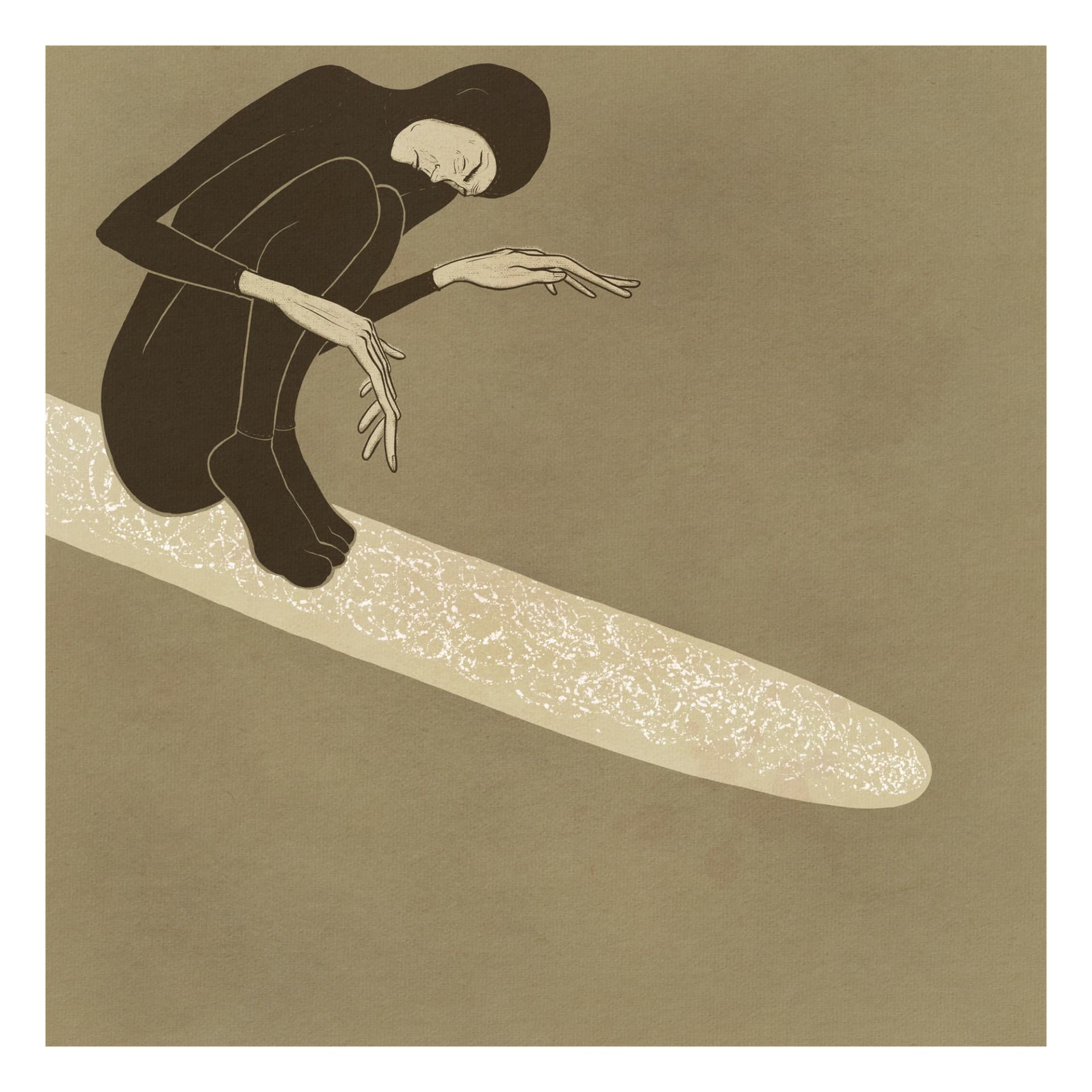 Bracing surf art print
