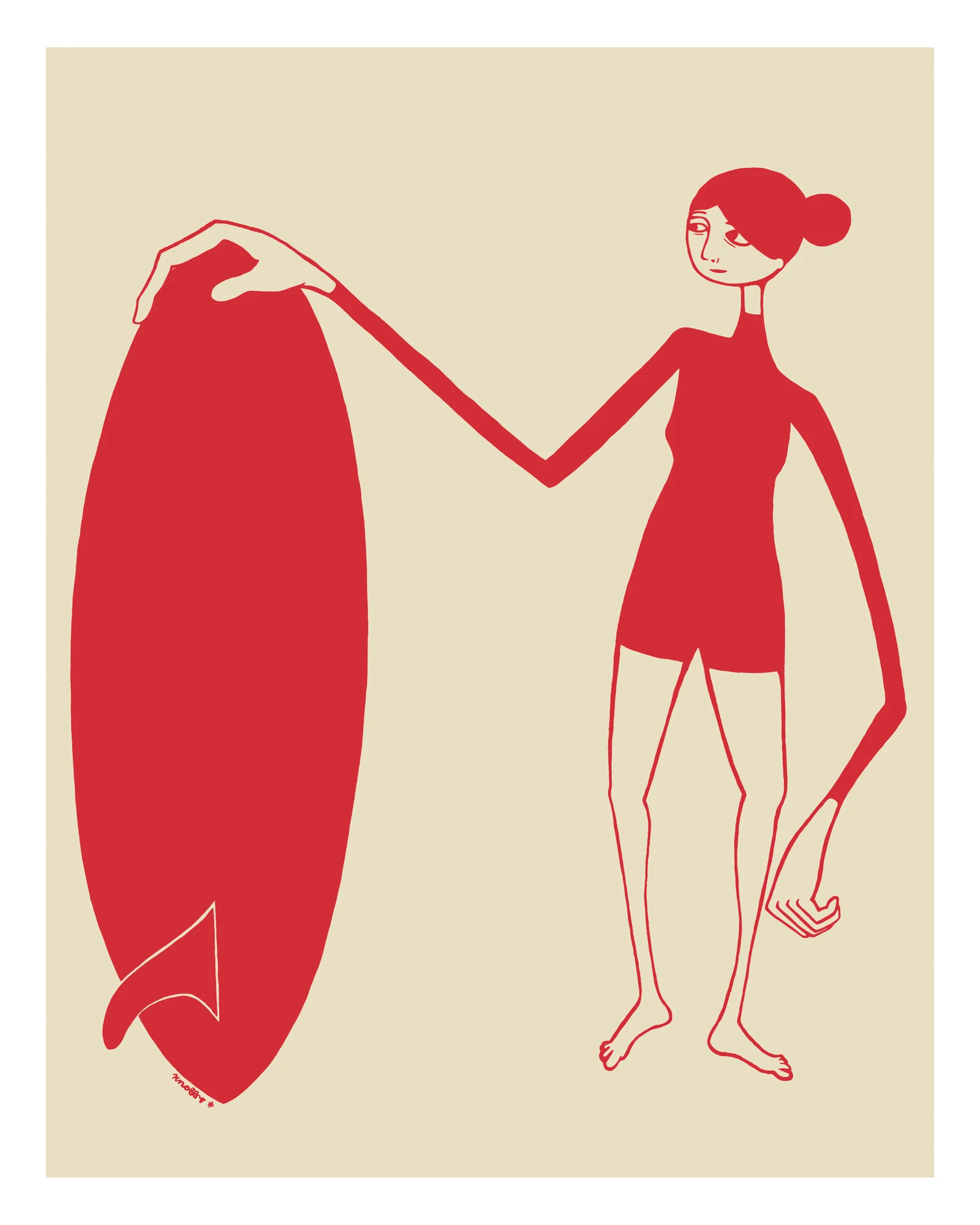 Stubbie Lanky surf art print